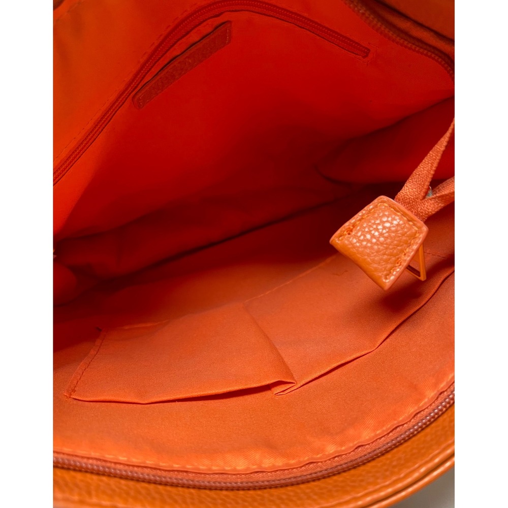 Ahdorned Orange Vegan Leather Messenger Crossbody Bag with 2 Guitar‎ Straps NEW - Picture 6 of 11